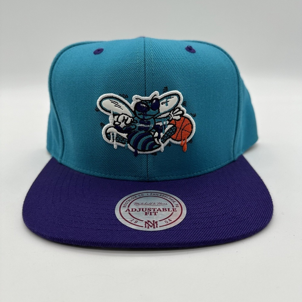 Mitchell & Ness HWC NBA Charlotte Hornets Cap 20977355 Snapback Hat BH780Y OSFM - Picture 2 of 15
